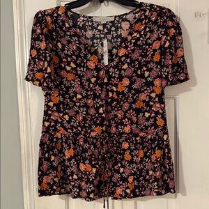 LOFT Multicolor Floral Blouse NWT